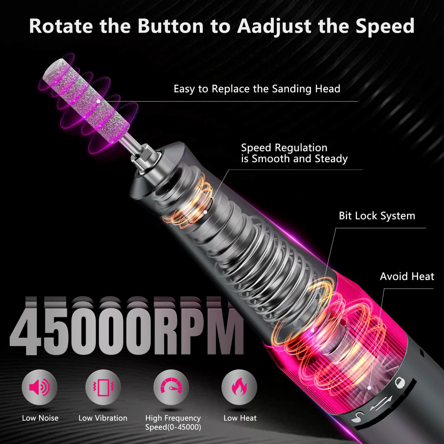 Portable Nail Drill 45000 RPM（M201）